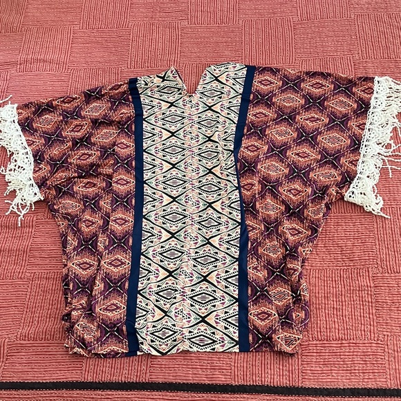 Cat D. Bohemian Fringe open front sweater - Picture 12 of 13